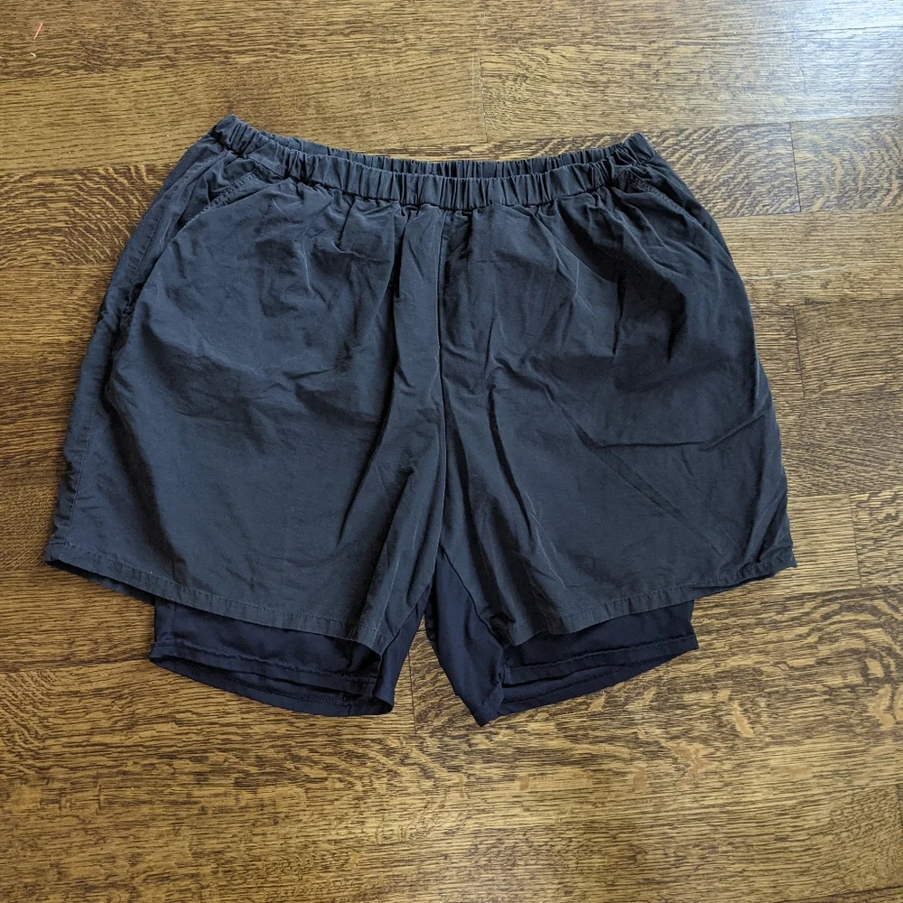Junonia Black Work Out Athletic Sport Shorts Women's Plus Size 3X Pockets Lined